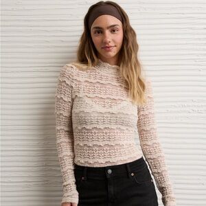 NWOT American eagle mock neck lace bodysuit